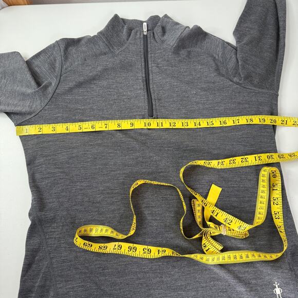 Smartwool Pullover Womens XL Gray Merino 250 Quarter Zip Base Layer Long Sleeve - Picture 5 of 9